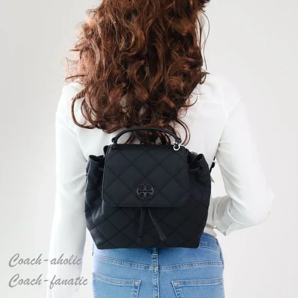 NWT Tory Burch Willa Backpack in Matte Black 145276 - Picture 3 of 11